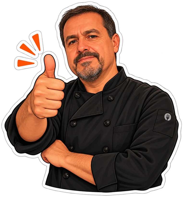 El chef con el pulgar arriba