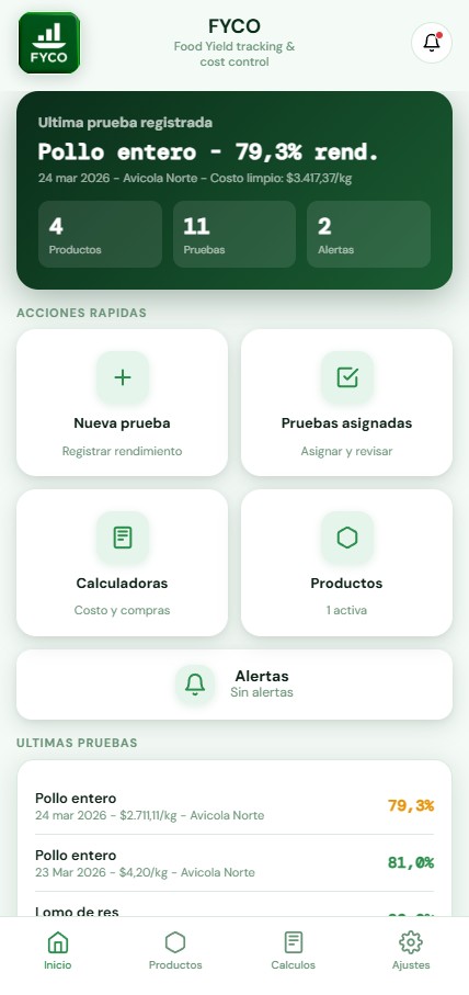 FYCO App gestión de cocina profesional